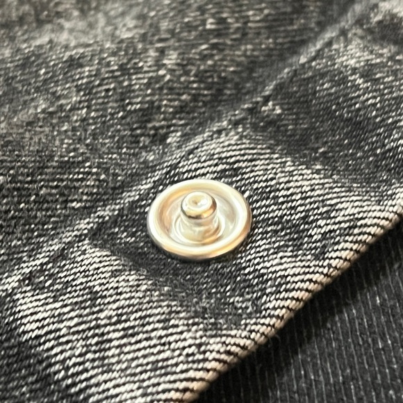 H&M Grey Denim Jacket With Embroidered Tetris Logo - Picture 7 of 7